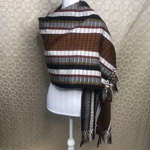 Big Wrap scarf ~ Fall colors ~Braided fringed edge